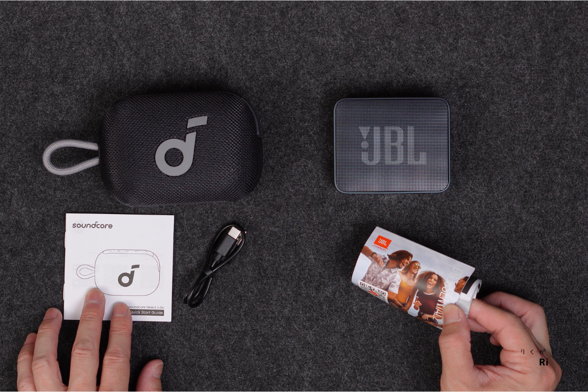 JBL Go Essential 2とSoundcore Select 4 Goの付属品比較