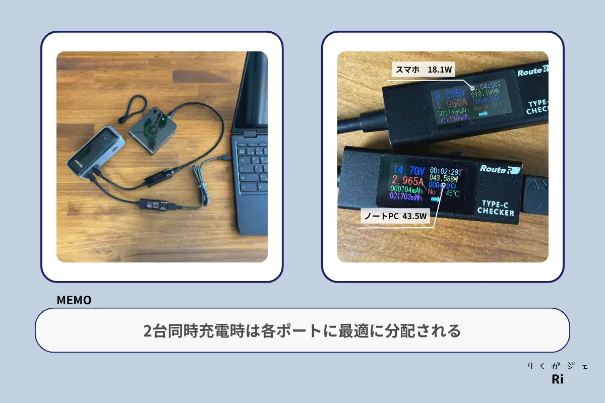 2台同時充電計測写真