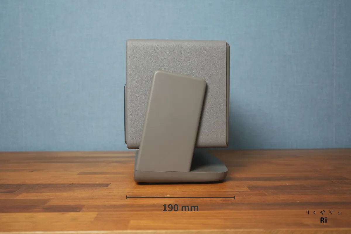 HORIZON 20 Proの側面写真。奥行き190mmと表示されている。
