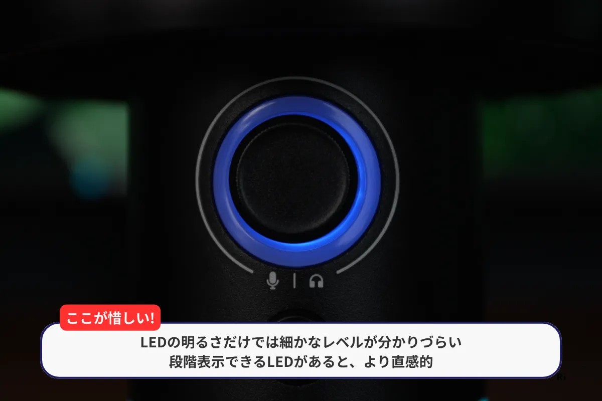 MAONO PD200WのLEDによるレベル表示