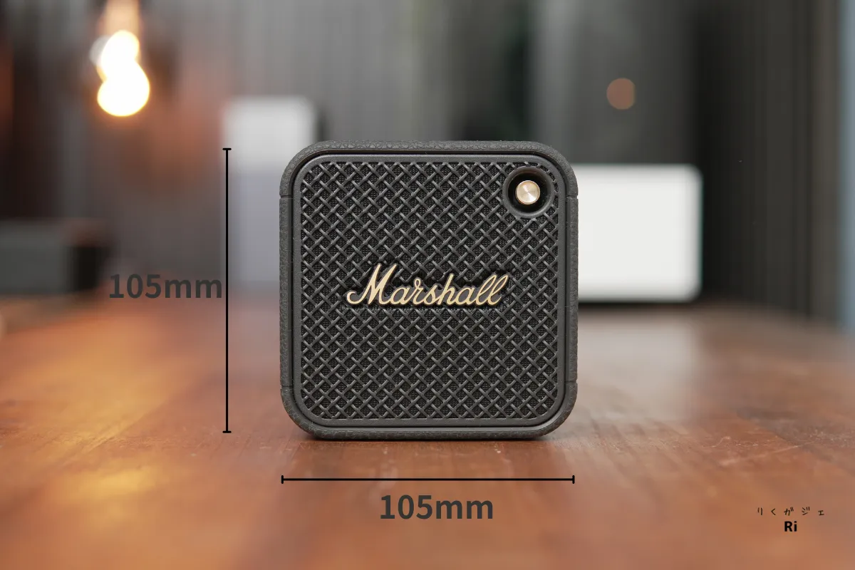 Marshall Willen IIの正面外観(105mmサイズ表示付き)