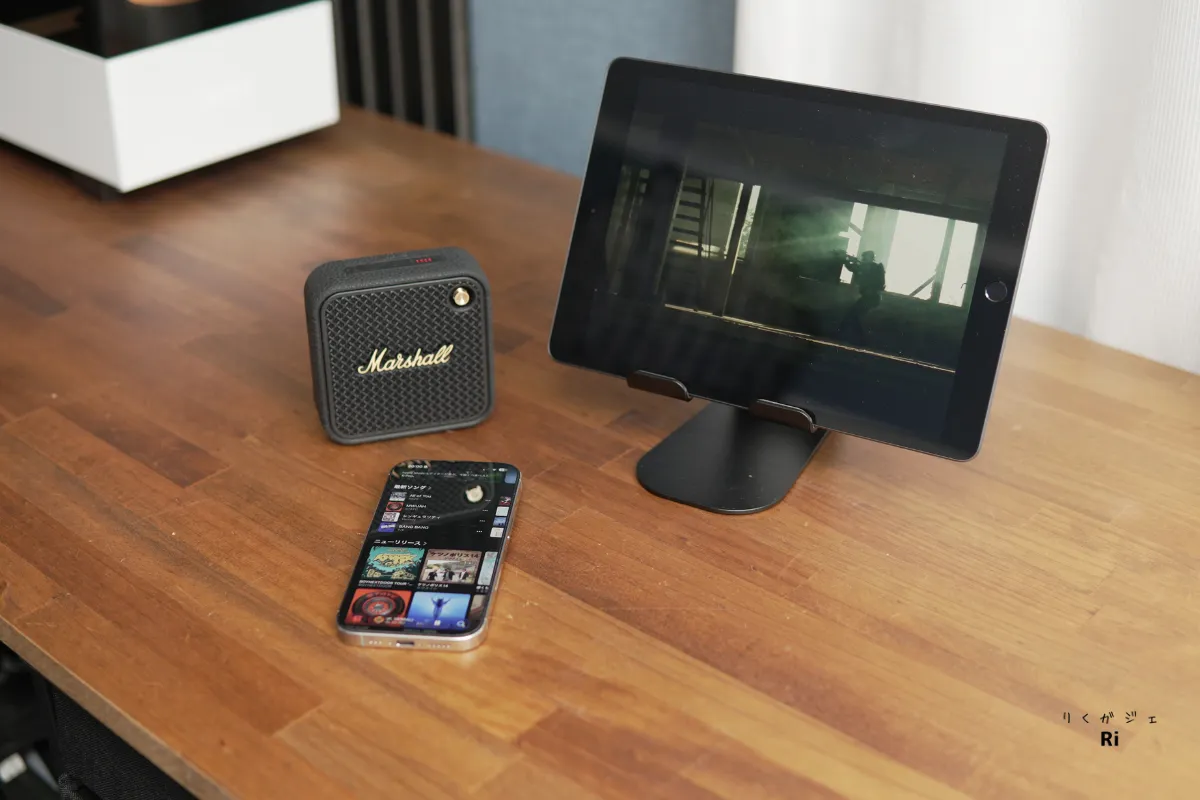 Marshall Willen IIとタブレット・スマホの使用シーン