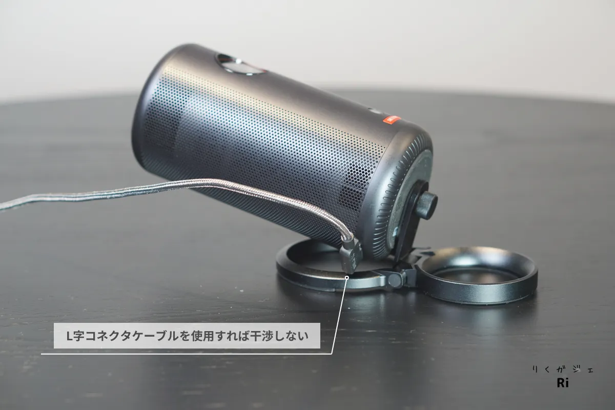 L字コネクタケーブル使用時の写真