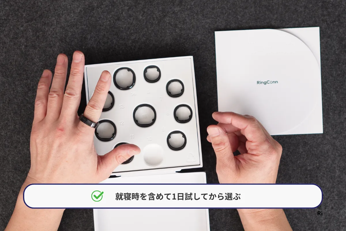 RingConnのサイズキットで装着サイズを確認