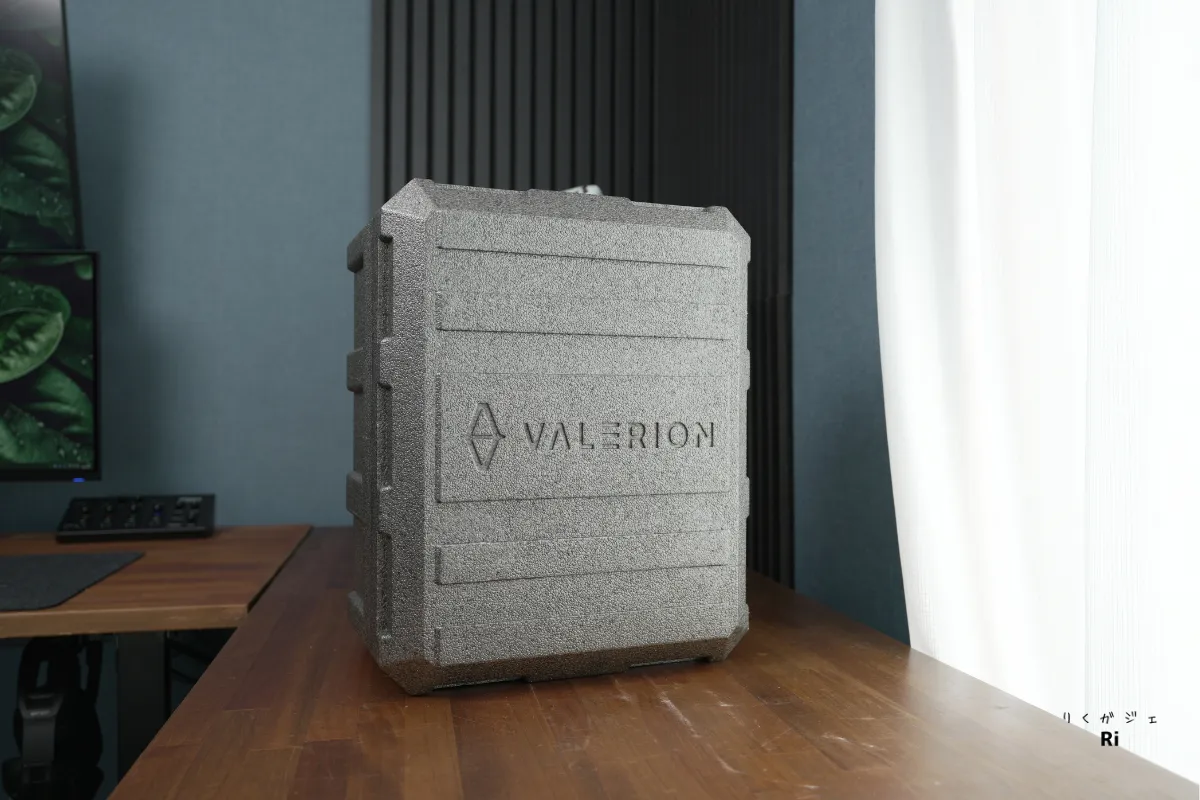 Valerion のロゴが入った専用保護ケース。